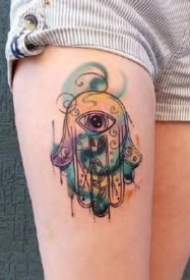 几款法蒂玛之手梵花纹身图案