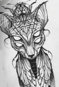 一组斯芬克斯猫的纹身图片