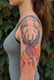 一组法国艺术家设计的浪漫彩色纹身图案