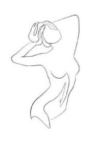 极简性感的一组女郎线条纹身素材图片