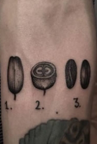 咖啡主题相关的一组纹身图片