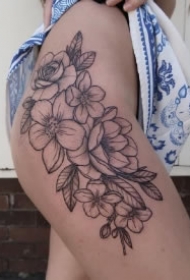 女生素花纹身 18款女神性感的素花元素纹身作品图案