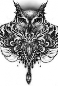 35款大花胸的纹身效果图素材手稿欣赏