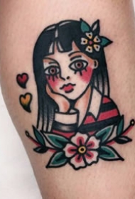 一组可爱old school女郎纹身图案