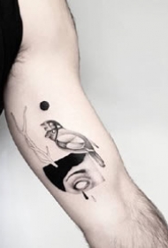 一组韵味水墨古风纹身图案