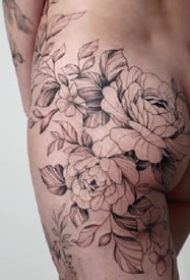 一组女生小清新花朵纹身图案欣赏