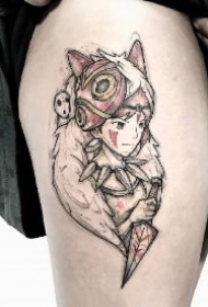 幽灵公主纹身 宫崎骏动漫幽灵公主的9款纹身作品