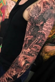 大面积的9款鬼武士纹身作品图案