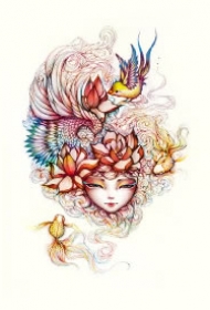 唯美小清新的创意女生小纹身手稿图片