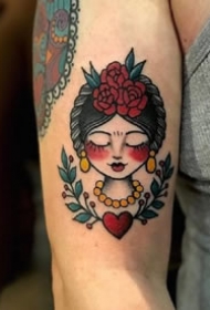 一组欧美女生头像纹身图案欣赏