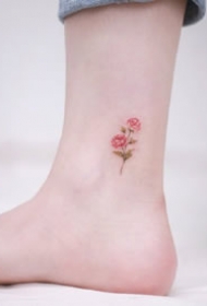 一组脚踝彩色纹身图案欣赏