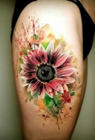 小清新的一组9款向日葵纹身图片