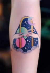 最适合小仙女的9款彩色小清新纹身图