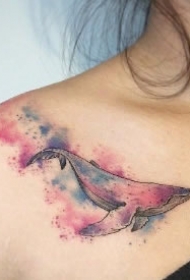 各风格的一组创意鲸鱼纹身图片