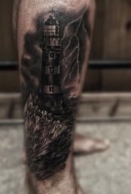 灯塔纹身9款 灯塔的作用是照亮前行的路