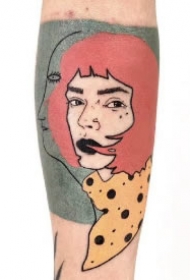 漫画插画风格的一组女郎纹身作品