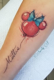 一组水彩风格的卡通纹身图案