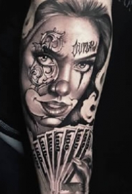 一组欧美写实人像纹身图案