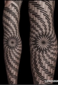 眼花缭乱的9款几何点刺包臂纹身图案