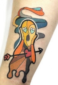 一组彩色可爱的抽象纹身图案