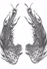 35款单双翅膀的纹身手稿图片