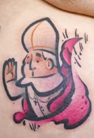一组可爱的卡通彩色纹身图案