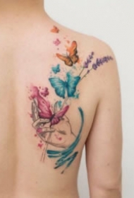 纹身蝴蝶图 小清新的9款水彩蝴蝶纹身图片