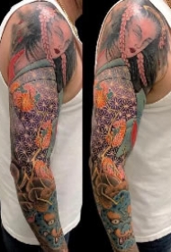 传统花臂纹身 传统的9款炫彩纹身花臂作品赏析