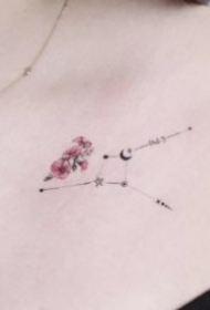 简约风格的9款小清新星座星线纹身图案