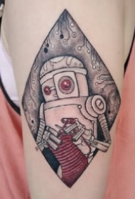 有趣的几款创意小机器人纹身作品图片
