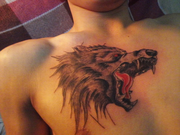 胸部狼头纹身图案-蚌埠纹身秀图吧金禧纹身推荐