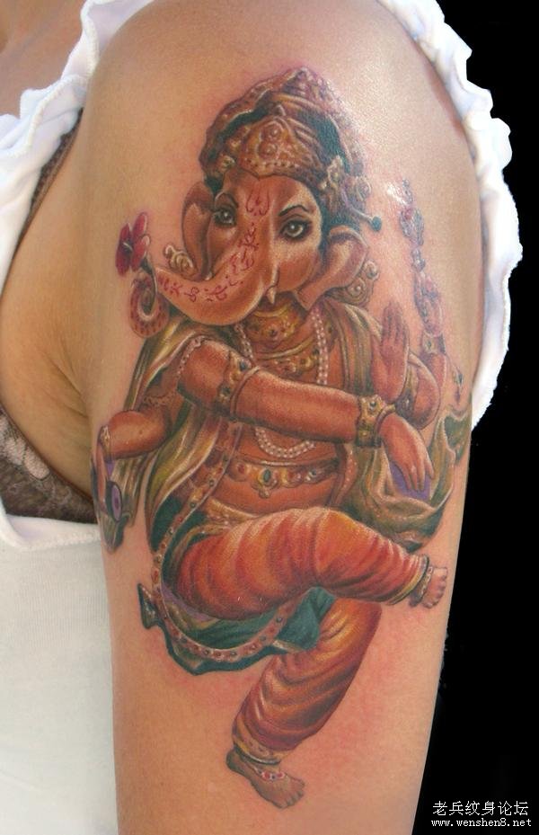 男人纹身图案之欧美3D象神纹身图案(收藏)