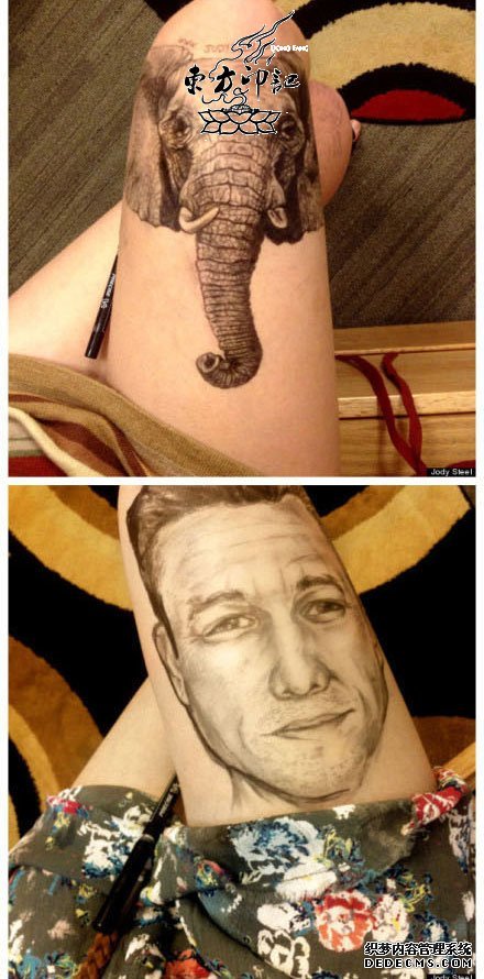 天才呀！大腿作画犹如纹身附体