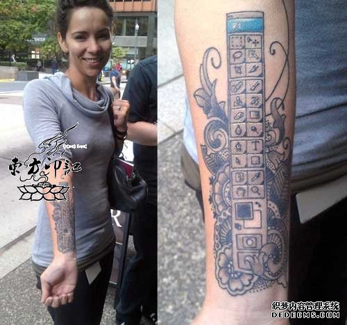 真正的PS铁粉：美女胳膊纹PS工具栏纹身