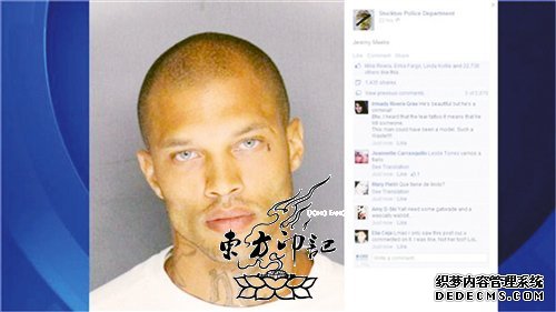 美国纹身男子涉嫌被捕  长得太帅网络爆红