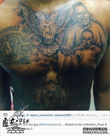 约翰沃尔胸口添新纹身 曾保护形象拒绝纹身