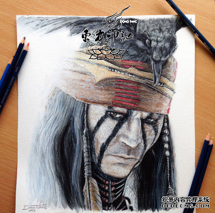 神一样的纹身艺术家，铅笔绘出纹身图案