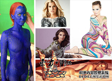 真豪放！女星全裸只为彩绘纹身