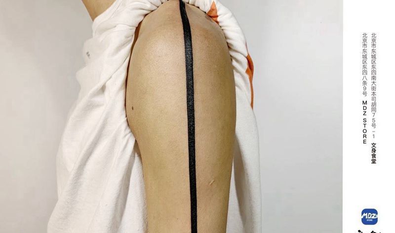 无标题纹身图片_手臂直线纹身图案