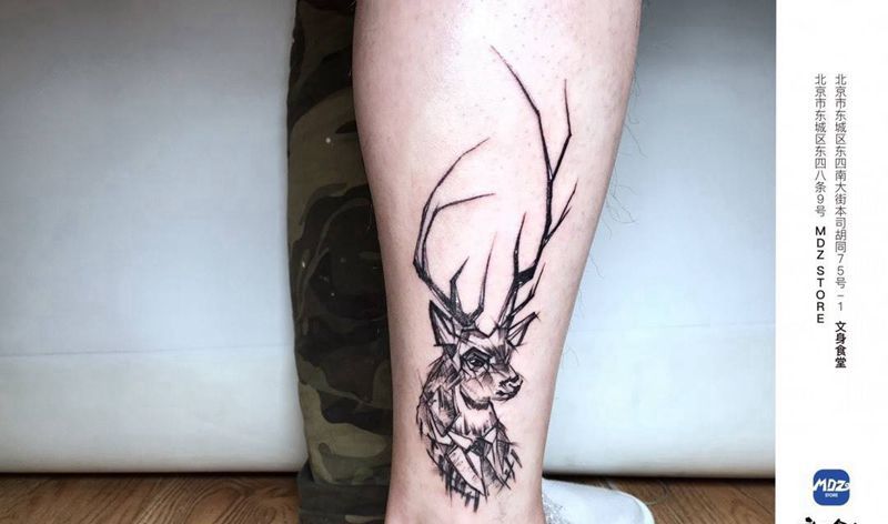 无标题纹身图片_腿部Old School纹身图案