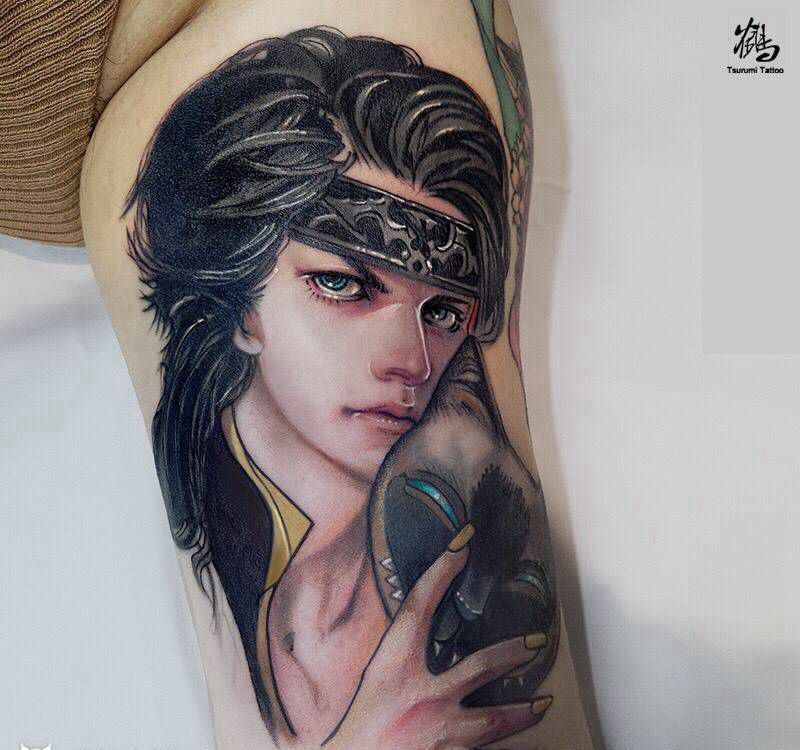 原创 暹罗猫拟人纹身图片_成品插画手臂肖像写实欧美清新人物原创动物纹身图案