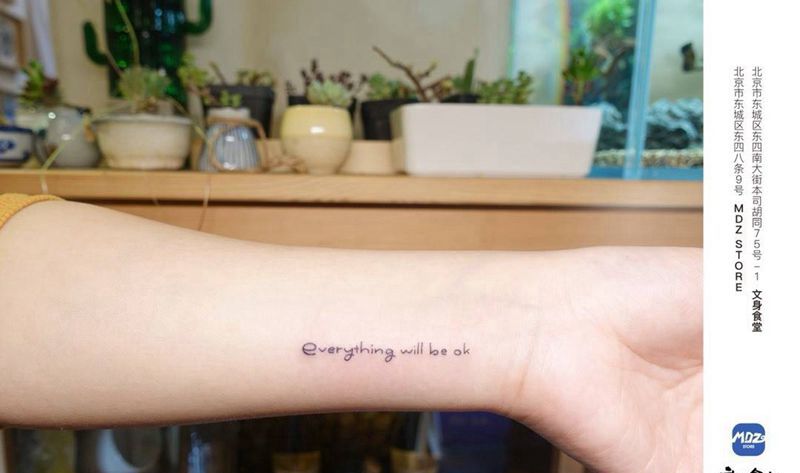 Everything will be ok纹身图片_手臂文字纹身图案