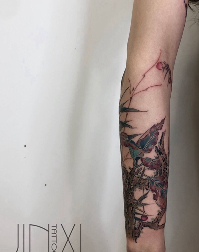 中国风纹身图片_手臂水墨纹身图案