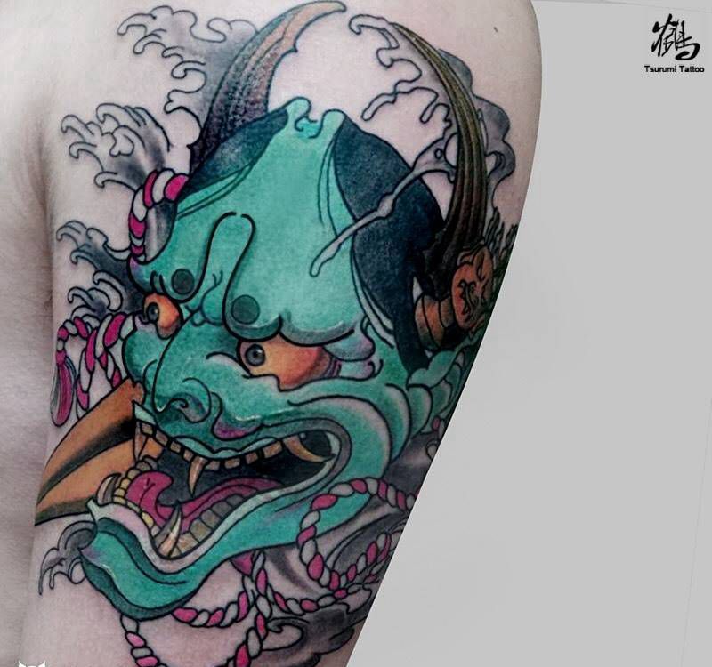 般若纹身图片_成品手臂传统原创鬼神纹身图案