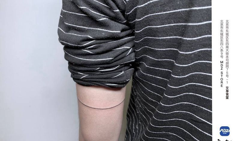 无标题纹身图片_手臂直线纹身图案