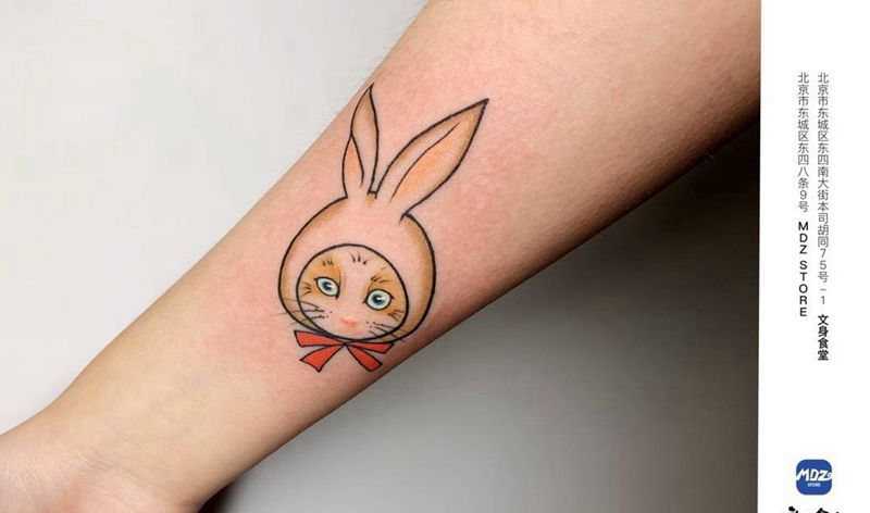 兔爷纹身图片_手臂New School纹身图案