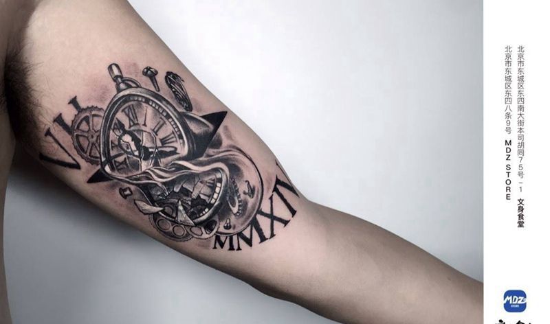 覆盖纹身图片_手臂New School纹身图案