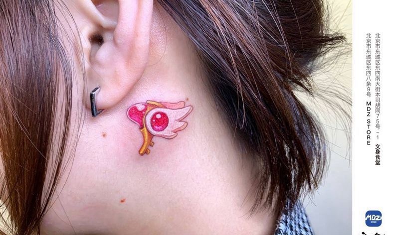 无标题纹身图片_颈部New School纹身图案