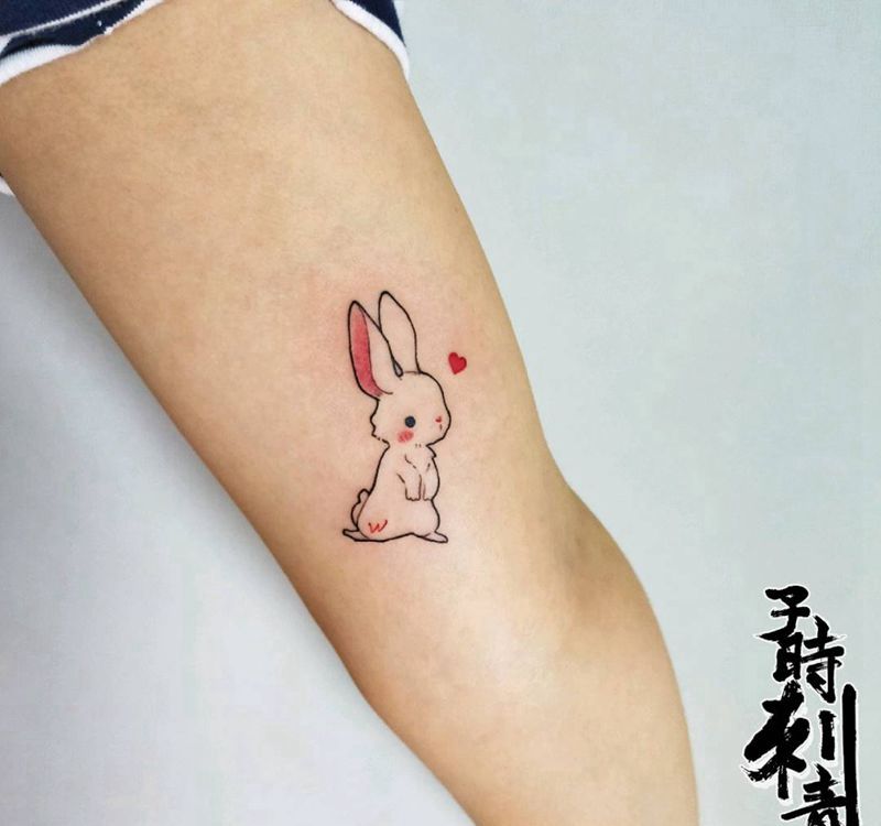 兔子纹身图片_手臂Old School纹身图案