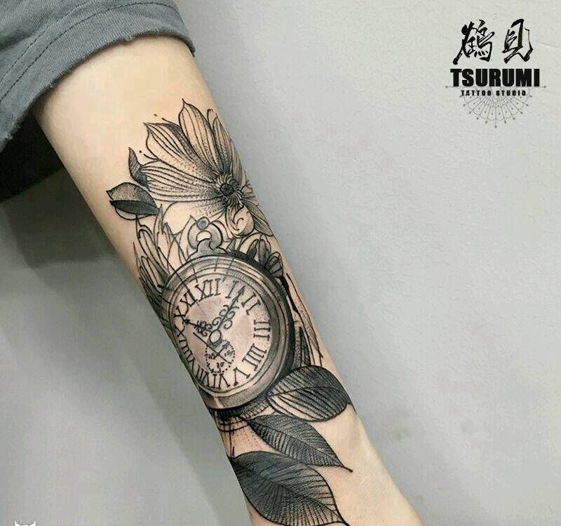 鹤见原创私人定制刺青【遮盖】纹身图片_手臂清新几何原创成品纹身图案